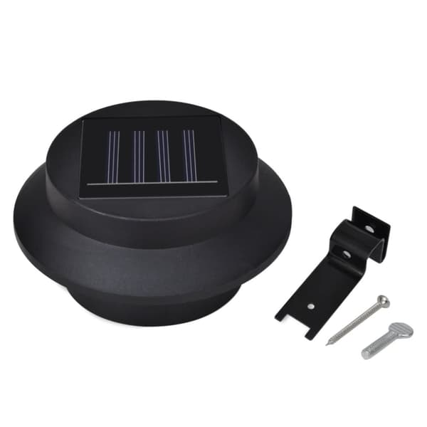 The Living Store Solcellslampor för staket 12 st LED svart - Utebelysning