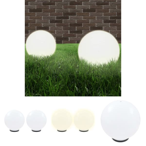 The Living Store Globlampa LED set 2 st sfäriska 40 cm PMMA -  Utebelysning