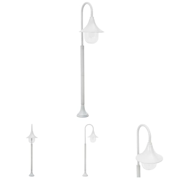 The Living Store havestolpelampe E27 120 cm aluminium hvid -  Udendørsbelysning
