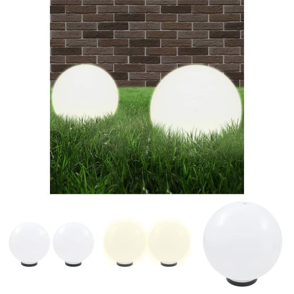 The Living Store Globlampa LED set 2 st sfäriska 30 cm PMMA -  Utebelysning