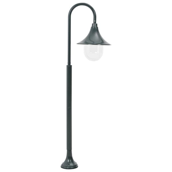 The Living Store havestolpelampe E27 120 cm aluminium mørkegrøn - Udendørsbelysning