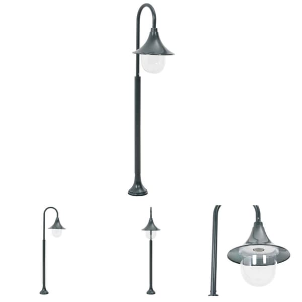 The Living Store havestolpelampe E27 120 cm aluminium mørkegrøn - Udendørsbelysning