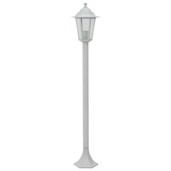 Utebelysning - Living Lyktstolpar för trädgård 6 st E27 110 cm aluminium vit