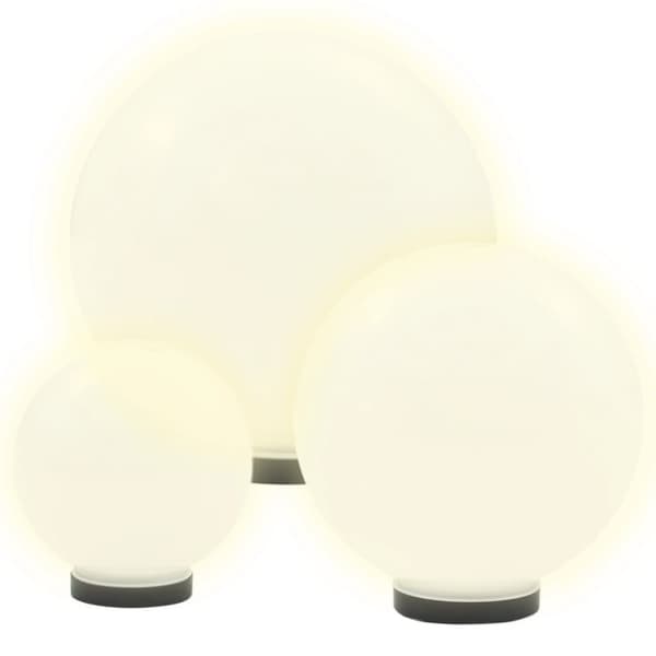 Udendørsbelysning - Living LED-kuglelampesæt 3 dele kugleformet 20/30/40 cm PMMA