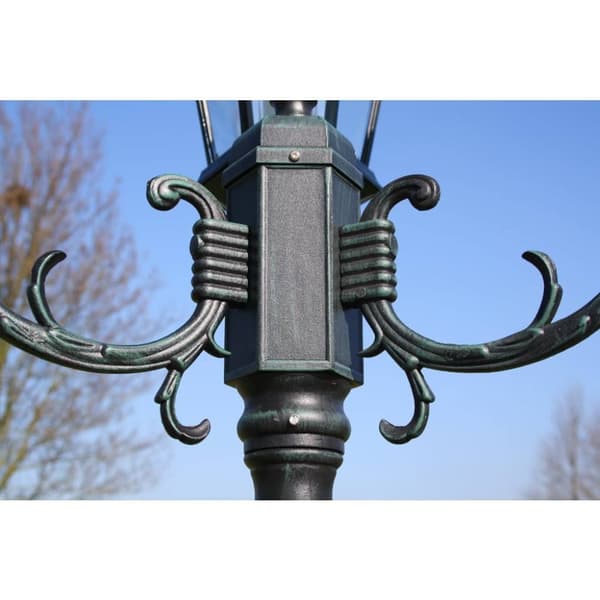 Utebelysning - Living Trädgårdslampa 2 armar 230 cm mörkgrön/svart aluminium