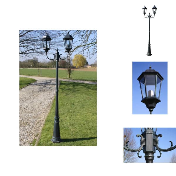 Utebelysning - Living Trädgårdslampa 2 armar 230 cm mörkgrön/svart aluminium