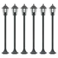 Miniatyrbillede 2 af 6: Udendørsbelysning - Living havestolpelamper 6 stk. E27 110 cm aluminium mørkegrøn
