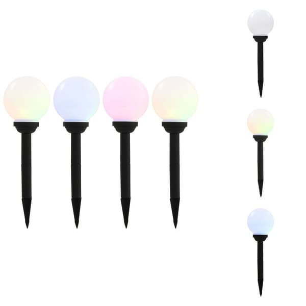 Ulkovalaisimet - Living LED-aurinkokennovalaisin 4 kpl väriä vaihtava pyöreä 15 cm RGB