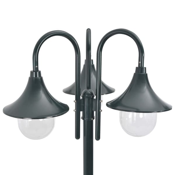 Utebelysning - Living Lyktstolpe för trädgård E27 220 cm aluminium 3 lyktor mörkgrön