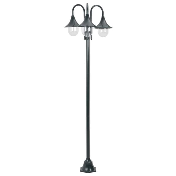 Utebelysning - Living Lyktstolpe för trädgård E27 220 cm aluminium 3 lyktor mörkgrön