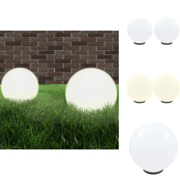 Ulkovalaisimet - Living LED-pallovalaisimet 2 kpl 40 cm akryyli
