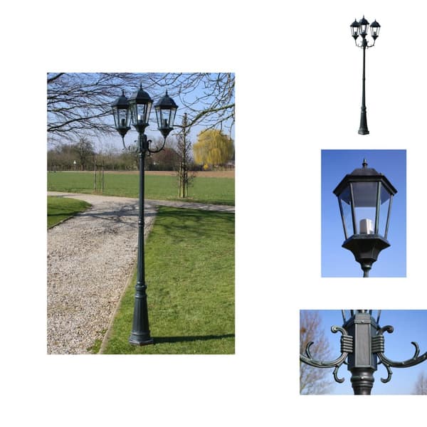 Utebelysning - Living Trädgårdslampa 3 armar 230 cm mörkgrön/svart aluminium