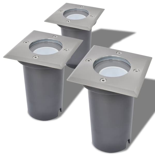 Udendørsbelysning - Living LED-nedgravningsspots 3 stk. firkantet