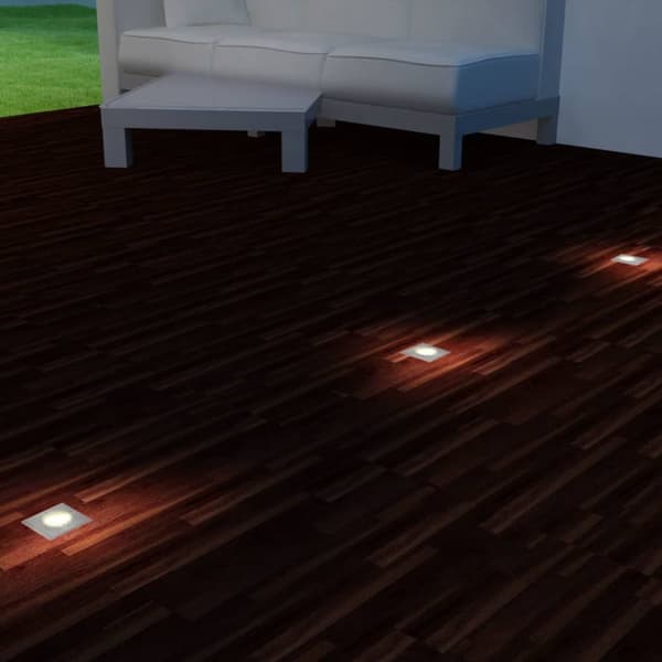 Udendørsbelysning - Living LED-nedgravningsspots 3 stk. firkantet