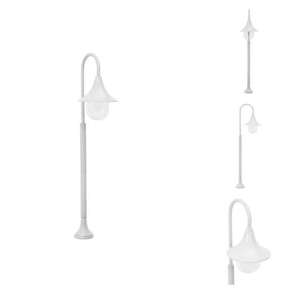 Udendørsbelysning - Living havestolpelampe E27 120 cm aluminium hvid