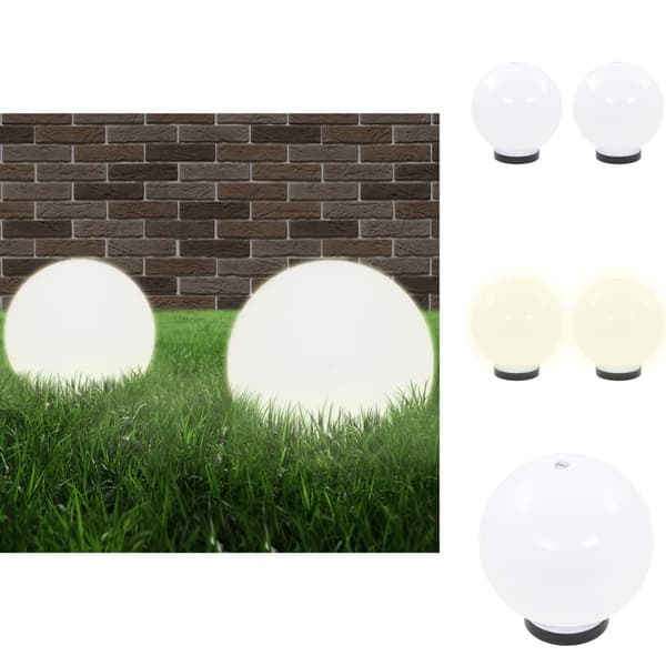 Utebelysning - Living Globlampa LED set 2 st sfäriska 20 cm PMMA