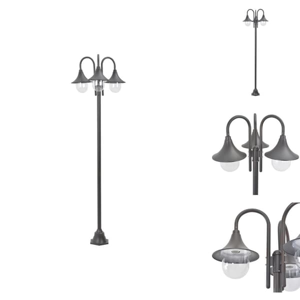 Utebelysning - Living Lyktstolpe för trädgård E27 220 cm aluminium 3 lyktor brons