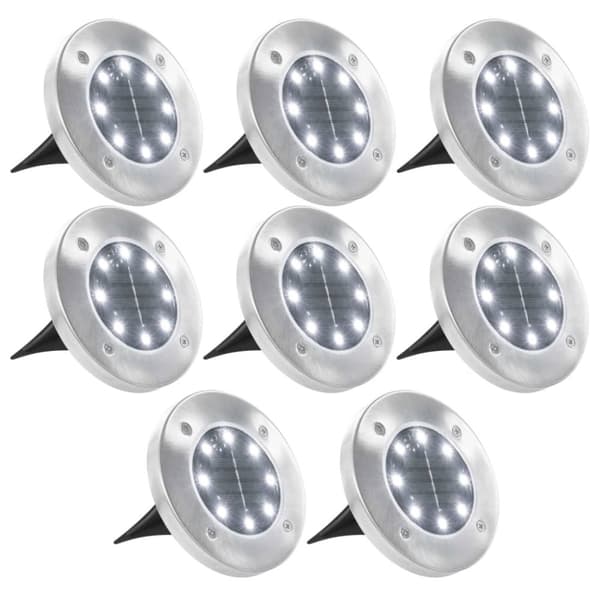 Aurinkoenergia maavalaisimet 8 kpl LED valkoinen - Aurinkovalaisin - Aurinkovalaisimet - Home & Living