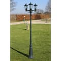 Miniatyrbillede 2 af 8: Lygtepæl med 3 arme 215 cm aluminium mørkegrøn/sort - Havelys - Havebelysning - Home & Living