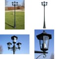 Miniatyrbillede 1 af 8: Lygtepæl med 3 arme 215 cm aluminium mørkegrøn/sort - Havelys - Havebelysning - Home & Living