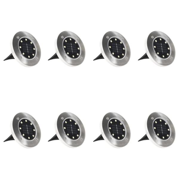 Soldrevne LED-nedgravningsspots 8 stk. RGB-farver - Solcellelampe - Solcellelamper - Home & Living