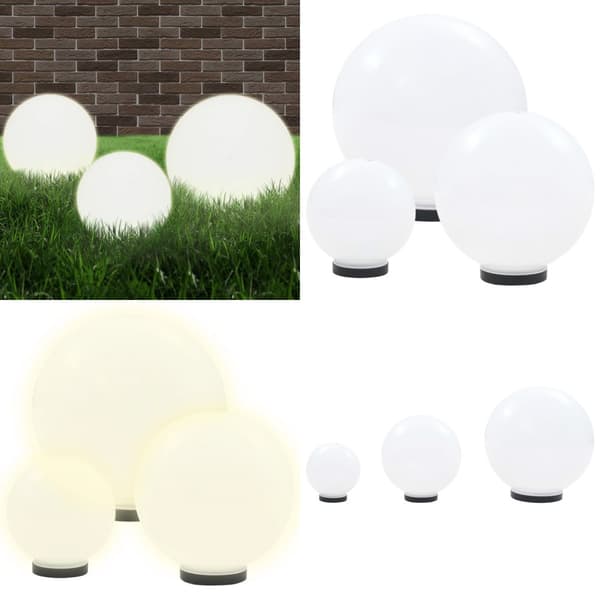 LED-kuglelampesæt 3 dele kugleformet 20/30/40 cm PMMA - Kuglelampe - Kuglelamper - Home & Living