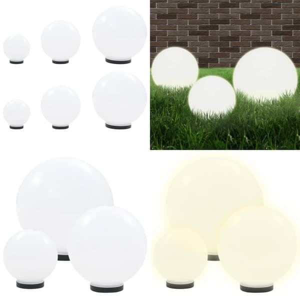 LED-kuglelampesæt 6 stk. Kugleformet 20/30/40 cm PMMA - Kuglelampe - Kuglelamper - Home & Living