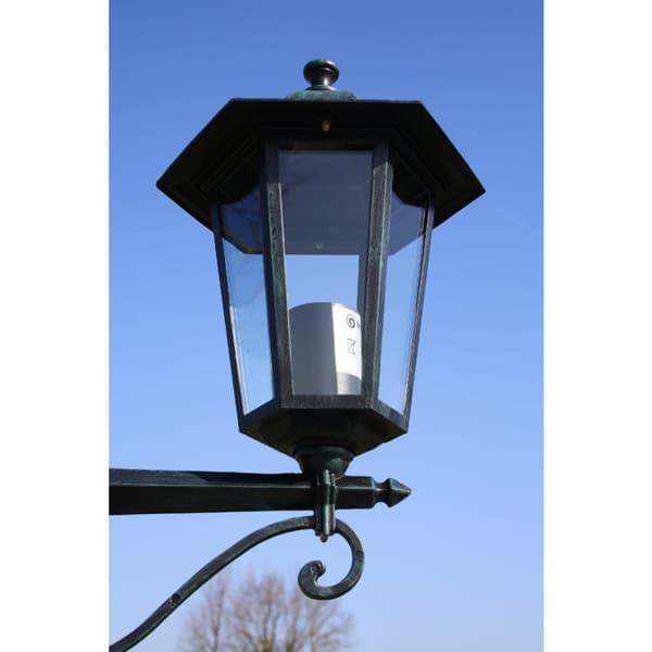 Lygtepæl med 2 arme 215 cm aluminium mørkegrøn/sort - Havelys - Havelampe - Home & Living