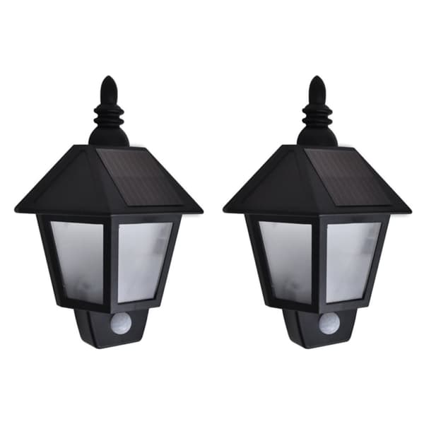 Soldrivna vägglampor 2 st med rörelsesensor svart - Vägglampa - Vägglampor - Home & Living
