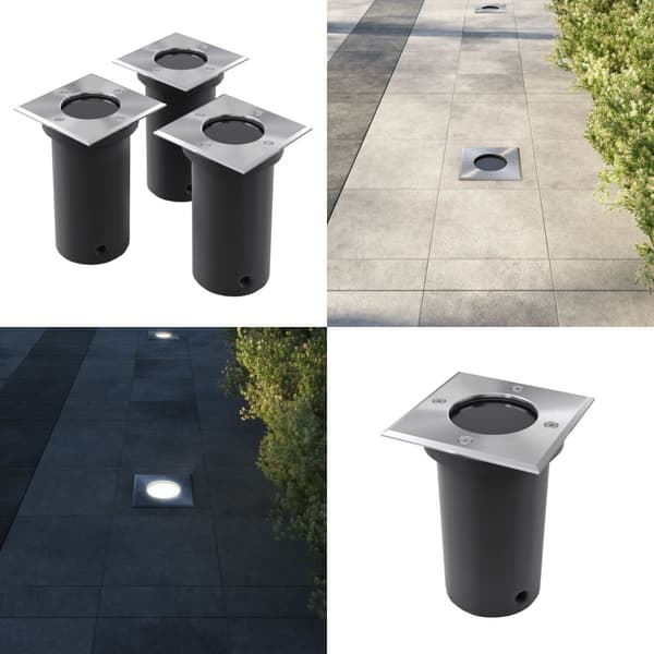 Nedgravede udendørs havespotlys 3 stk. Firkantet - Spotlight - Spotlights - Home & Living