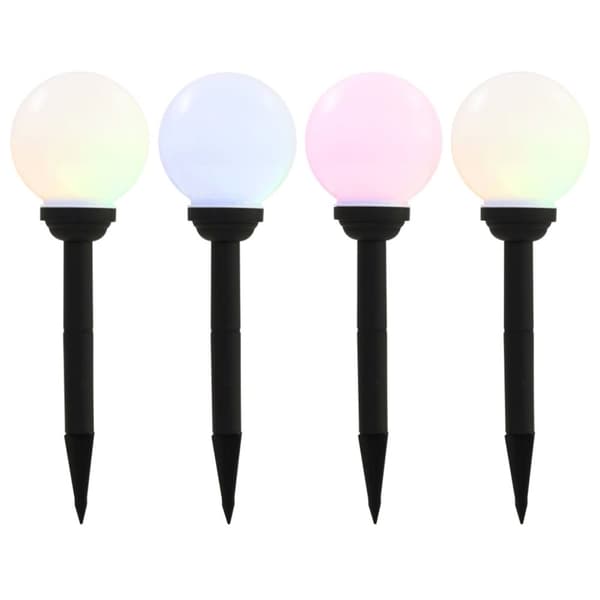 LED-solcellelamper 4 stk. 15 cm rund RGB-farver - Solcellelampe - Solcellelamper - Home & Living