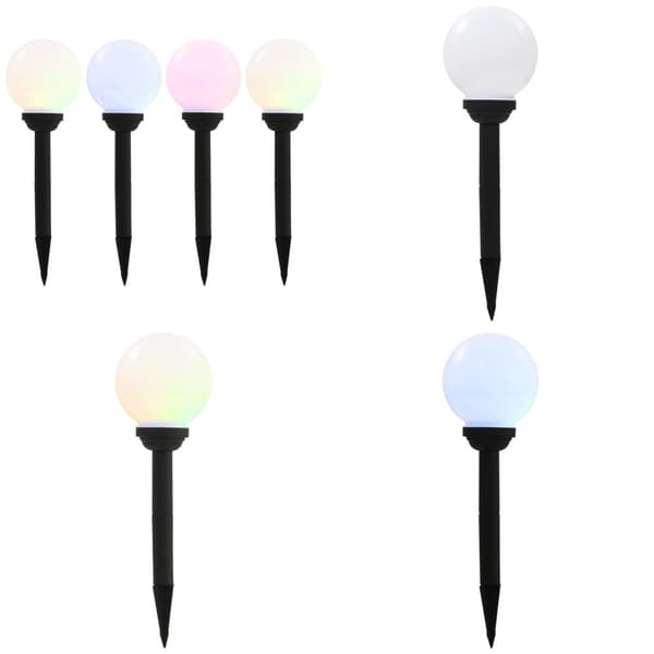 LED-solcellelamper 4 stk. 15 cm rund RGB-farver - Solcellelampe - Solcellelamper - Home & Living