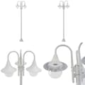 Miniatyrbild 1 av 5: Lyktstolpe för trädgård E27 220 cm aluminium 3 lyktor vit - Lampstolpe - Lampstolpar - Home & Living