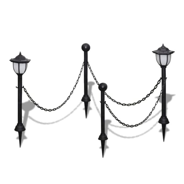 Havebelysning med kæde 2 LED 2 stolper - Havelampe - Havelamper - Home & Living