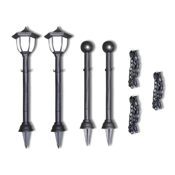 Havebelysning med kæde 2 LED 2 stolper - Havelampe - Havelamper - Home & Living