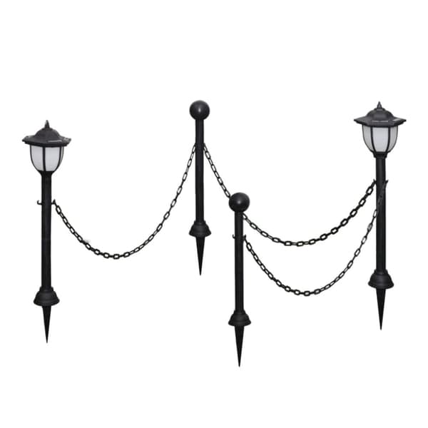 Solcellelamper 4 stk. Med kædehegn og stolper - Havelampe - Havelamper - Home & Living