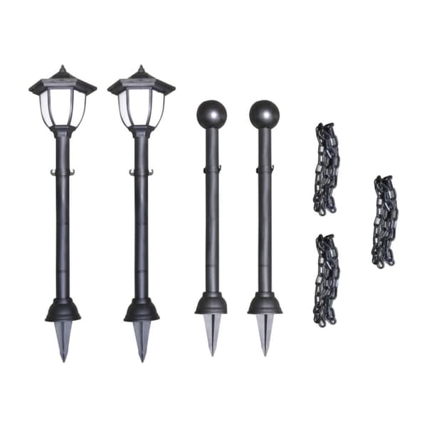 Solcellelamper 4 stk. Med kædehegn og stolper - Havelampe - Havelamper - Home & Living