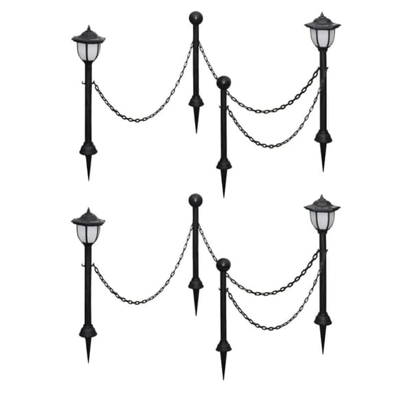 Solcellelamper 4 stk. Med kædehegn og stolper - Havelampe - Havelamper - Home & Living