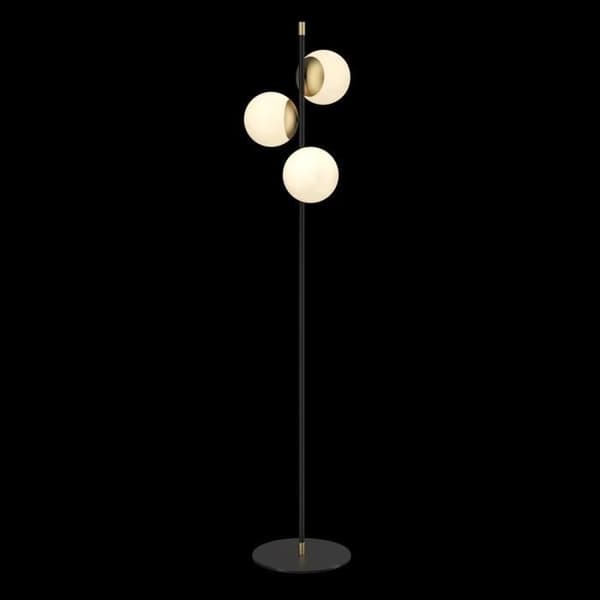 Maytoni Nostalgia Modern flerarmad golvlampa, matt guld, glasskärm