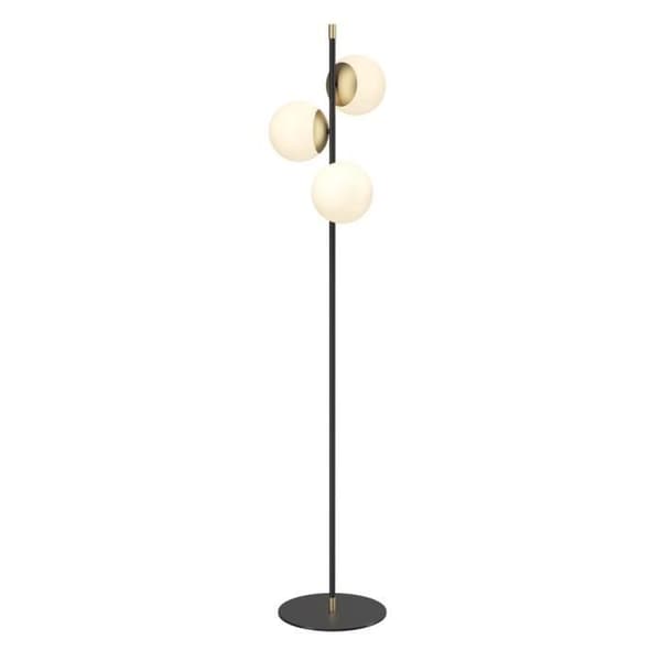 Maytoni Nostalgia Modern flerarmad golvlampa, matt guld, glasskärm