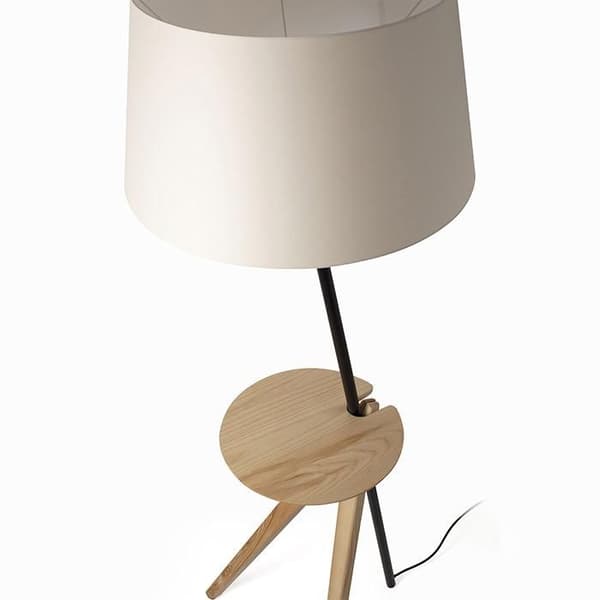 Lampställ - FARO - TREEWOOD - Ask - Beig skärm - Modern skandinavisk stil