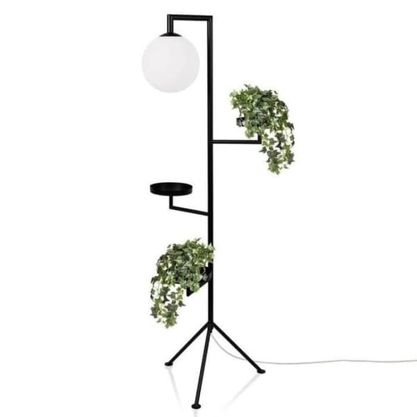 Lampadaire - Globen Lighting - Astoria - H153cm - Noir - Tripode med hyllor Svart