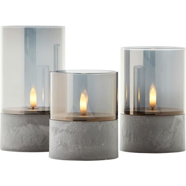 Lot 3 BRILJANT LJUS LED-bordslampor - 2500K - Plast och glas - Grått och rökt glas