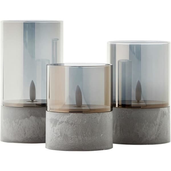 Lot 3 BRILJANT LJUS LED-bordslampor - 2500K - Plast och glas - Grått och rökt glas