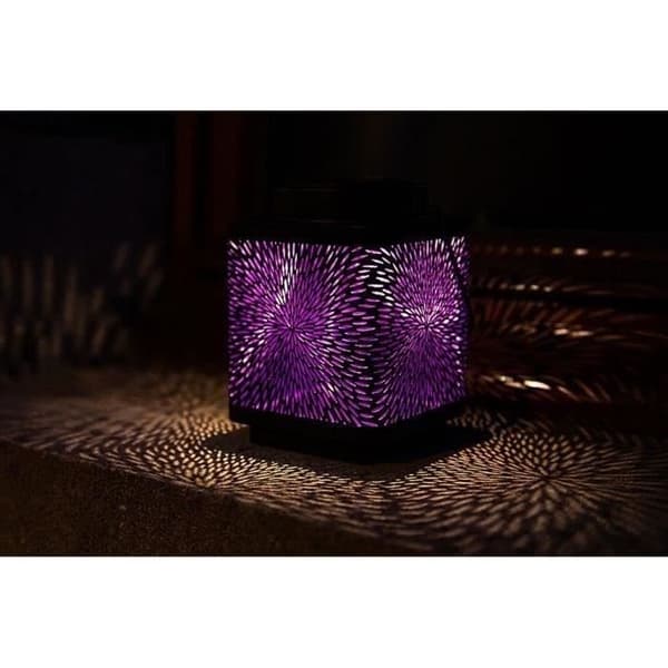 Solar lantern - GARDEN ID Attract - Lila 16 x 16 h23 cm - 6 till 8 timmars autonomi - Mobil - På/av-knapp.