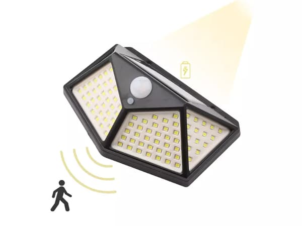 Strålkastare - 100 LED - med Rörelsevakt - Solcell