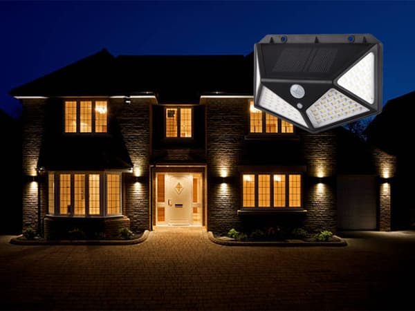 Strålkastare - 100 LED - med Rörelsevakt - Solcell
