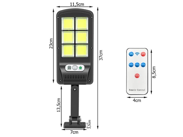 Strålkastare - 96 LED - med Rörelsevakt - Solcell