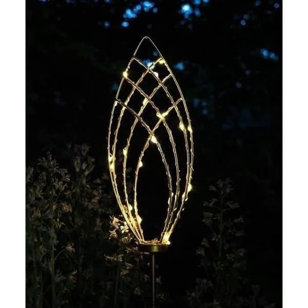 Solcellslykta - GARDEN ID Epi Gold - Ø11 h81 cm - Autonomi 6-8 timmar - På/av-knapp - Uppladdningsbart AAA-batteri.