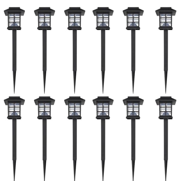 Soldrivna marklampor LED 12 st med spett 8,6 x 8,6 x 38 cm